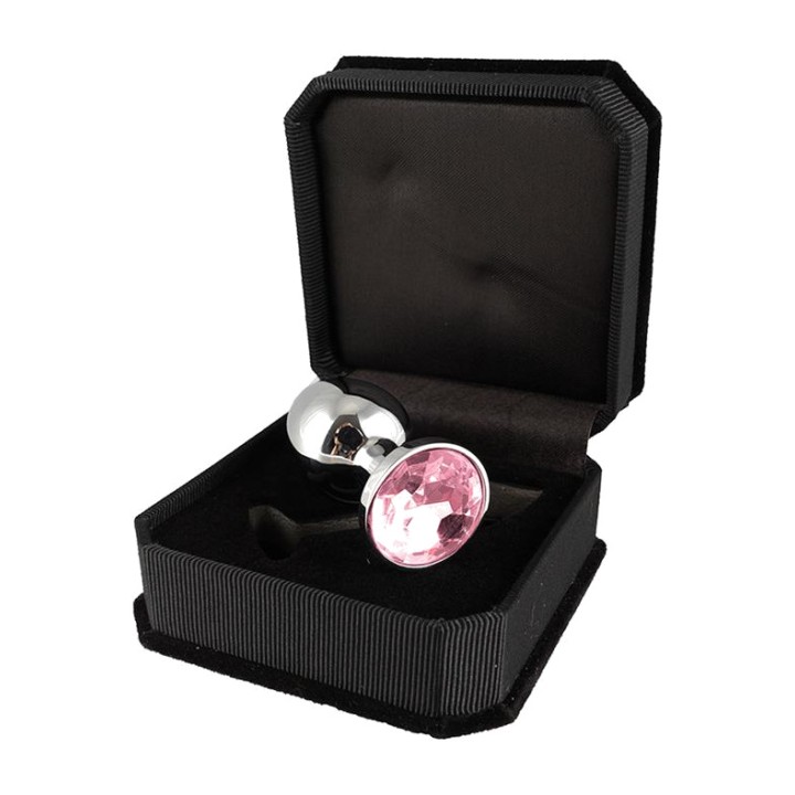BONDAGE PLAY Plug anal en acier avec bijou 7.3 CM R7488VAR