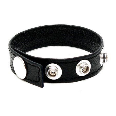 anel de couro para o pénis com 4 posições 13-19-cm