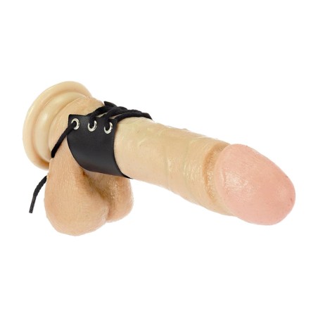 penis- und hodenring aus leder mit schnürung
