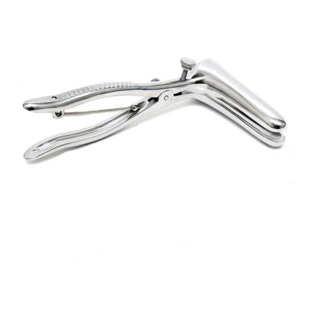 chrome-plated anal speculum with 2 blades