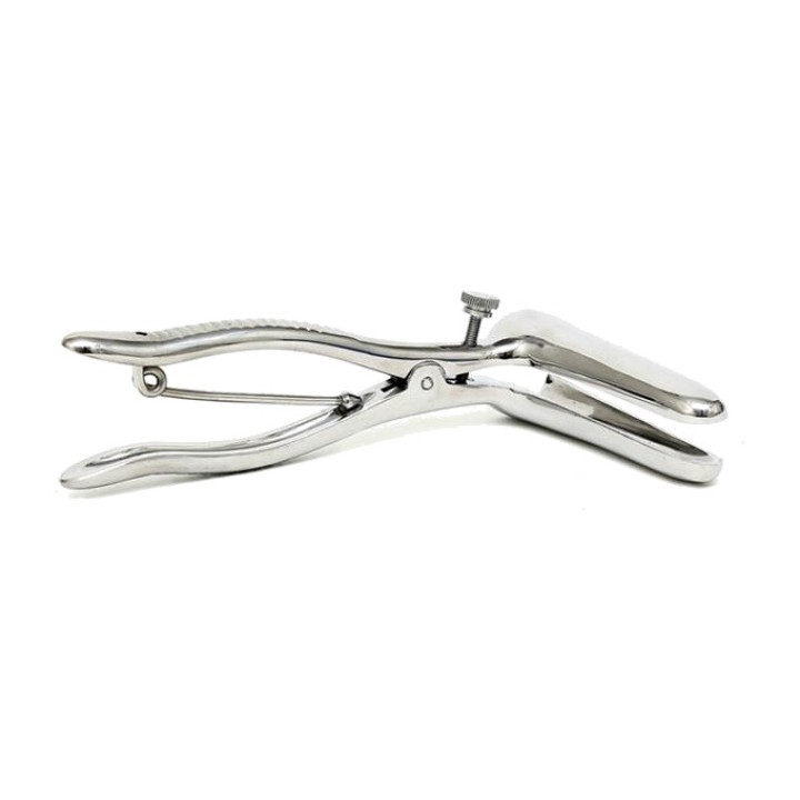 BONDAGE PLAY Verchromtes Analspekulum mit 2 Löffeln R7258