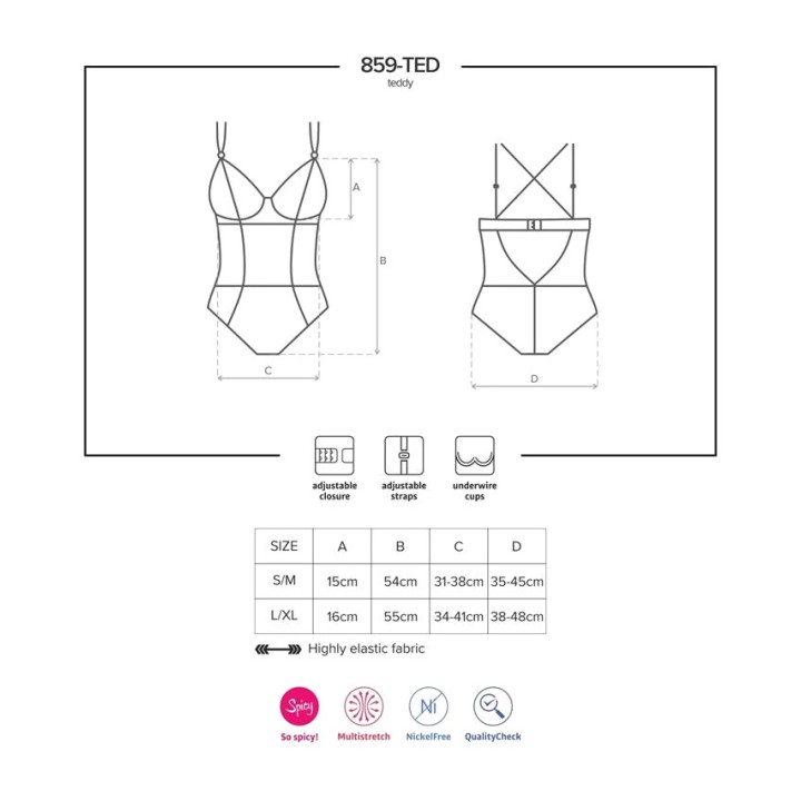 OBSESSIVE Body transparent avec bretelles croisées 859-TED