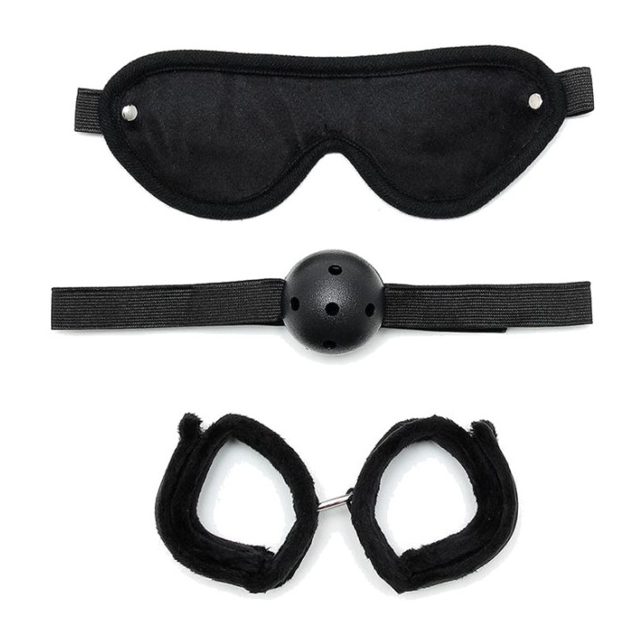 BONDAGE PLAY Bondageset met blinddoek, ballenbit en boeien 3