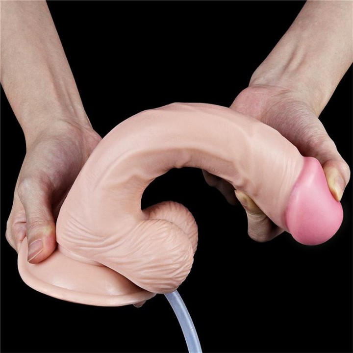 LOVETOY Gode réaliste éjaculateur avec ventouse SQUIRTING-9"