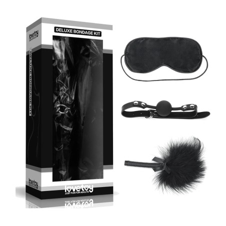 bondage kit with blindfold, gag and feather duster deluxe