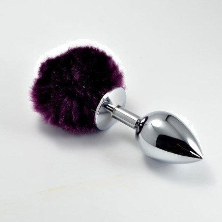 analplugg i metall med pompom