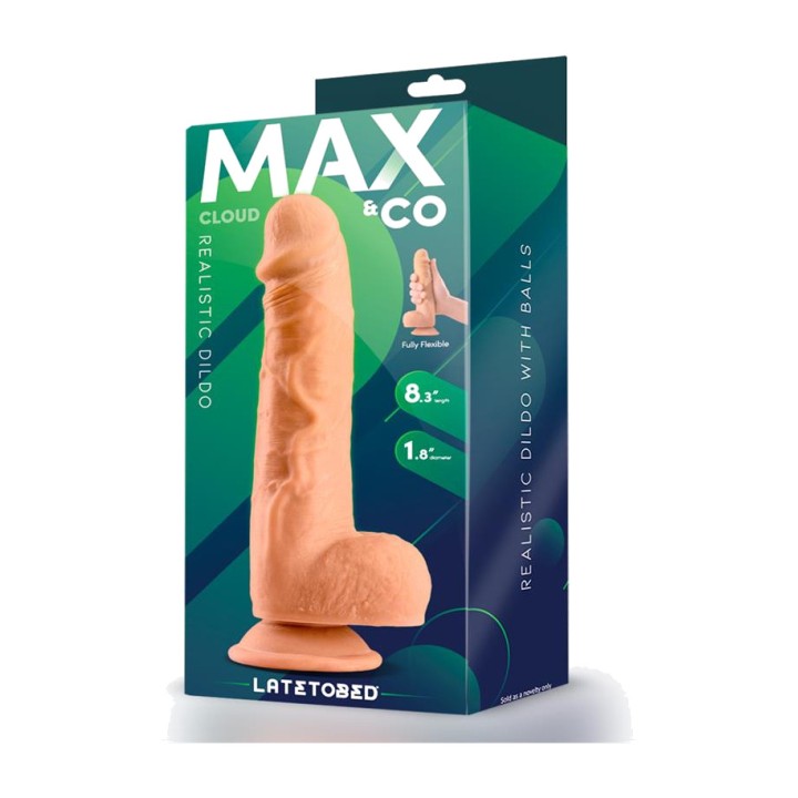 MAX CO Valósághű dildo herékkel CLOUD 8,3" MX-704