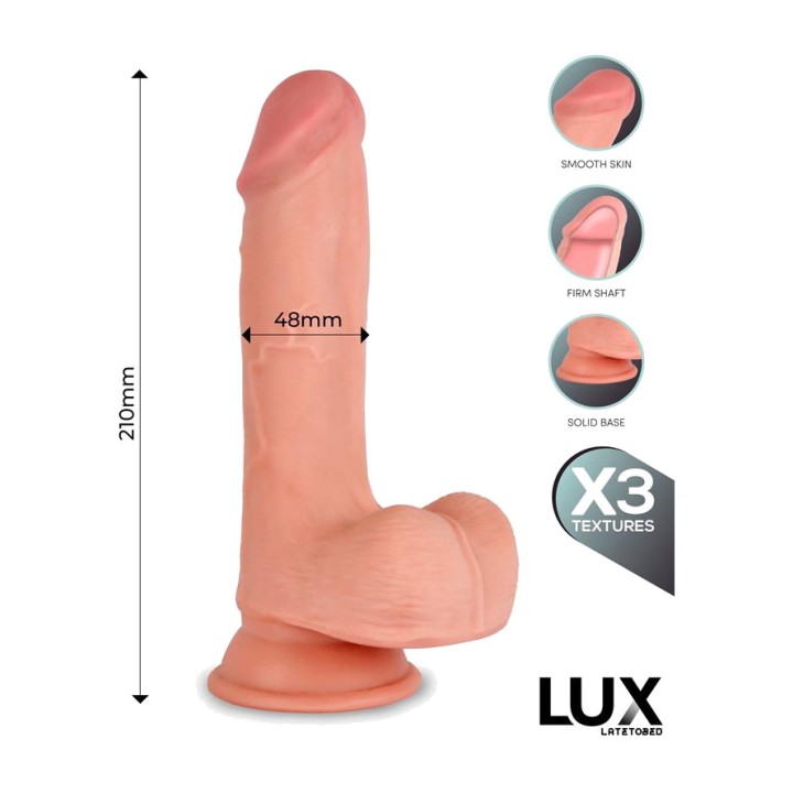 LUX Triple-density realistic dildo with testicles MAX 8,2"