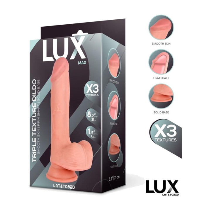 LUX Triple-density realistic dildo with testicles MAX 8,2"