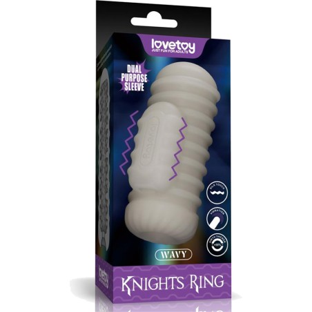 vibrating penis sleeve with stimulator knights ring wavy