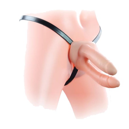 harnas met dubbele holle dildo 6"