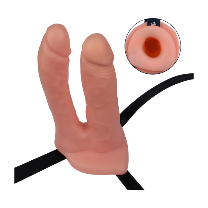 LOVETOY Harness with double hollow dildo 6" LO-LV3005