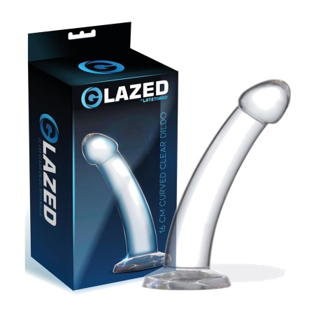 dildo curvado de material cristalino 16 cm