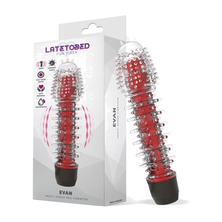 vibromasseur en jelly à plusieurs vitesses avec reliefs evan
