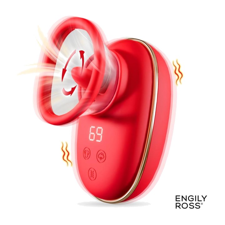 ENGILY ROSS Stimulator med oscillerende tunge, sug og