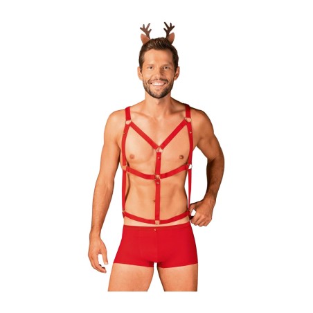 rensdyrkostume til mænd med shorts, sele og hårspænder mr-reindy