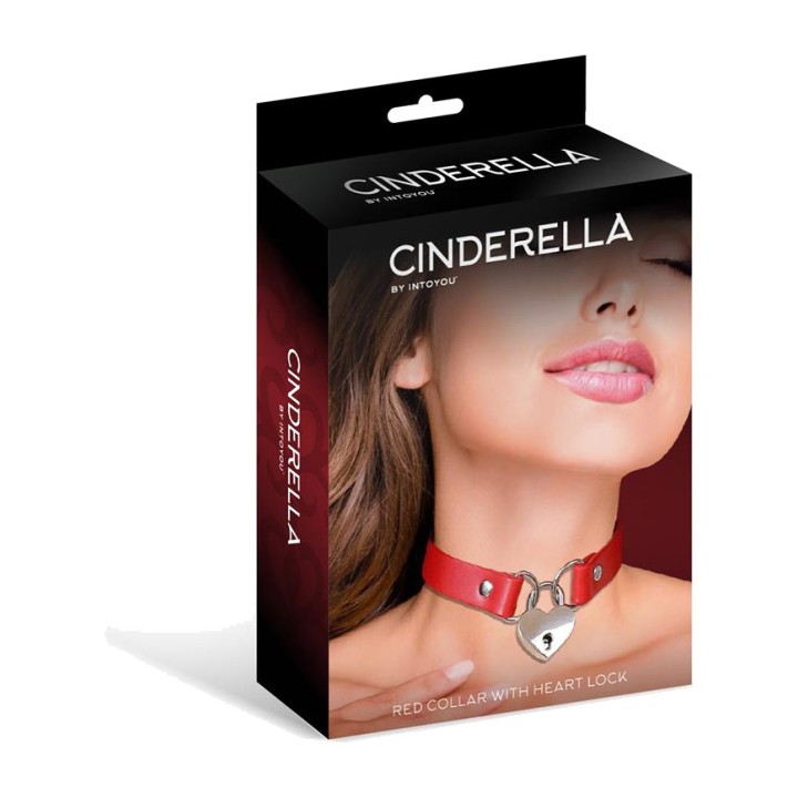 CINDERELLA Collar de cuero vegano con candado de corazón CR-913VAR