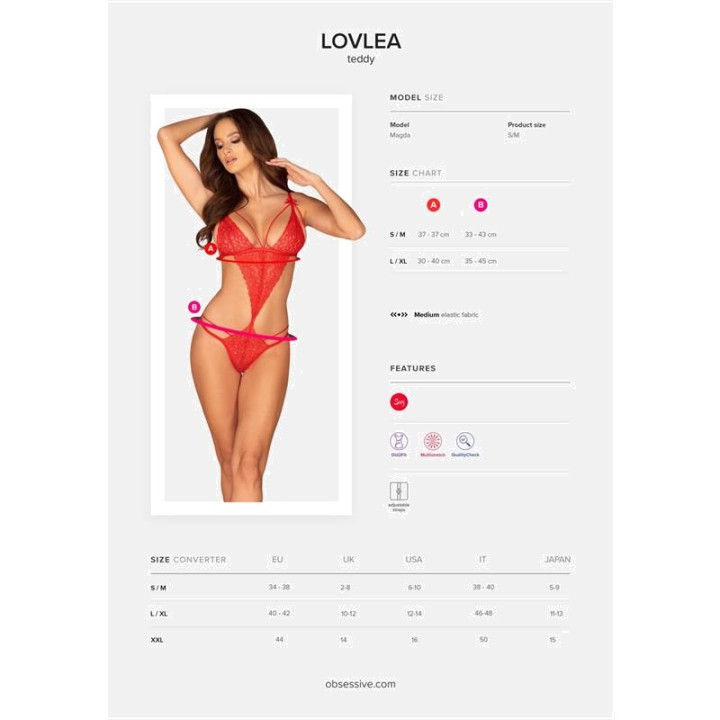 OBSESSIVE Body z krajky s geometrickým vzorem LOVLEA