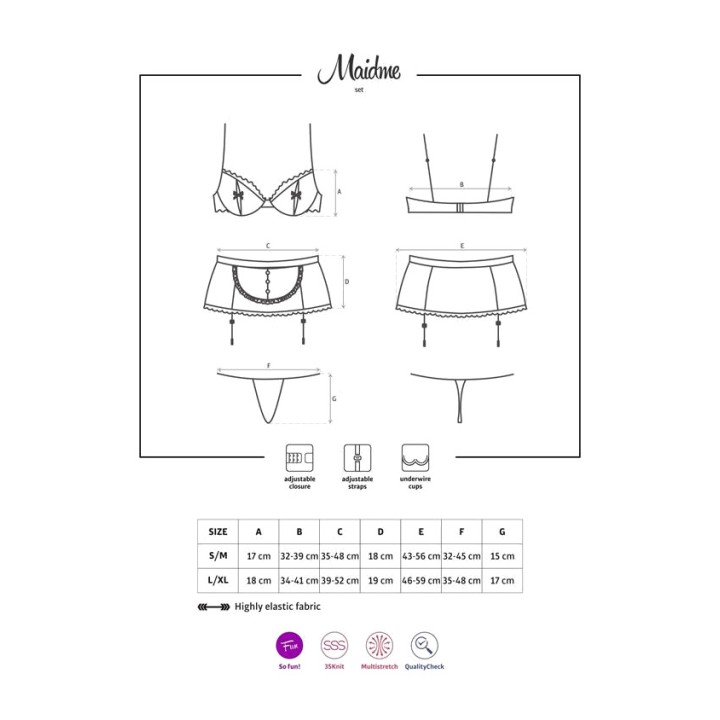OBSESSIVE 5-delt stuepigekostume MAIDME 5901688210192VAR