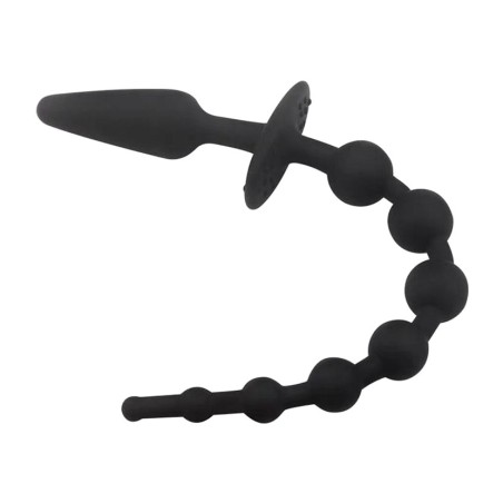 plug anal de silicone com corrente de bolas