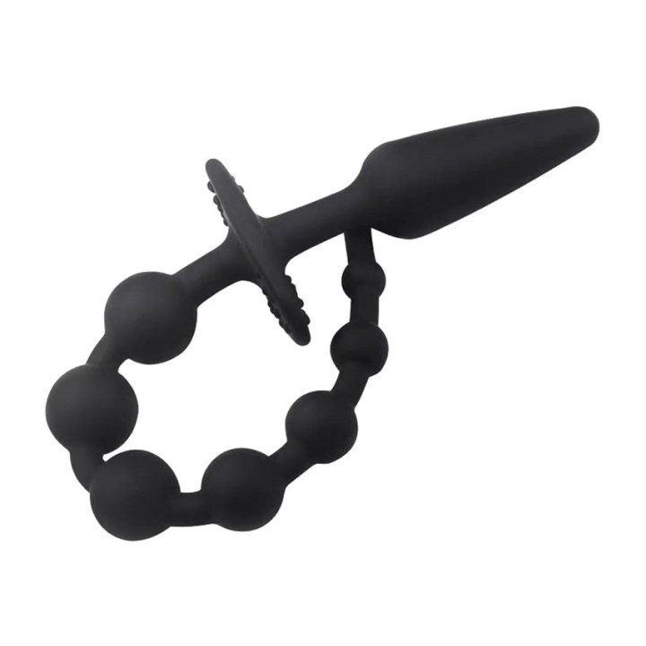 A-GUSTO Plug anal de silicone com corrente de bolas AG-008