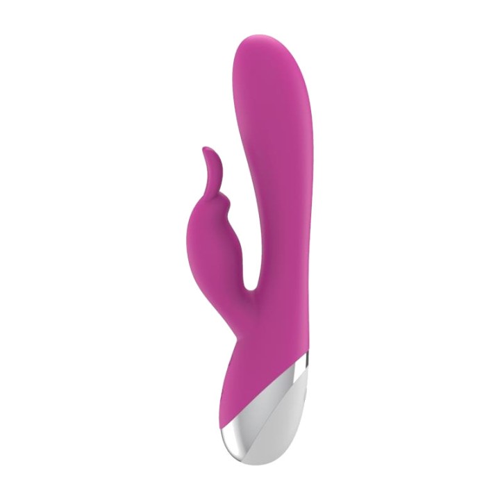 A-GUSTO Vibrador rabbit dual de silicona recargable con 10 funciones AG-002