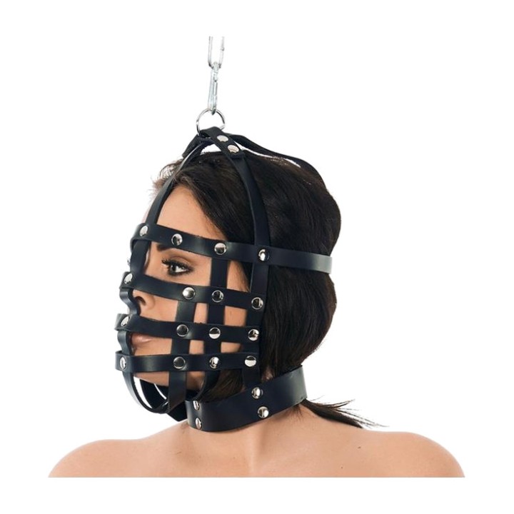 BONDAGE PLAY Mască din piele în formă de botniță R7601