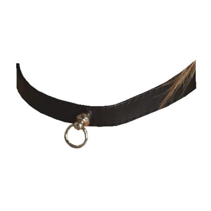 BONDAGE PLAY Collare sottile in pelle con anello 1.5 CM