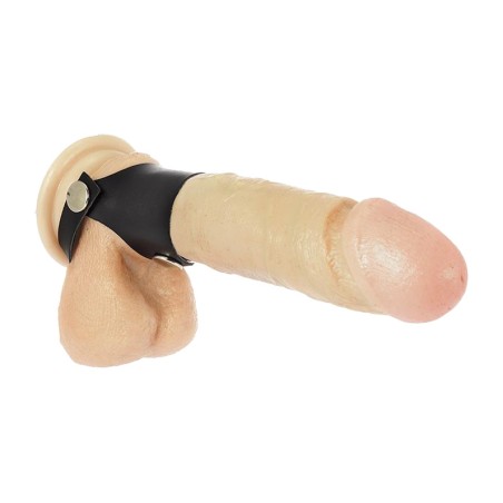 inel de piele pentru penis și testicule, cu buton