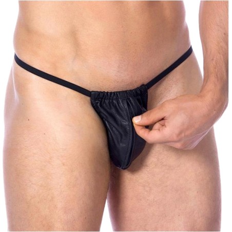 tanga bărbătească reglabilă din piele, cu elastic