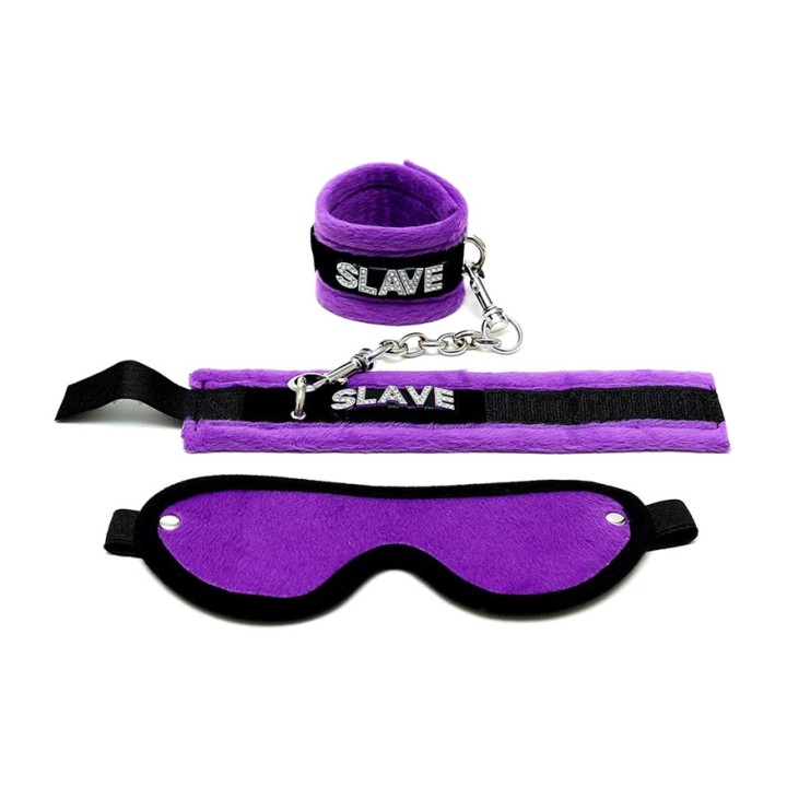 BONDAGE PLAY Set met boeien en blinddoek SLAVE R7013
