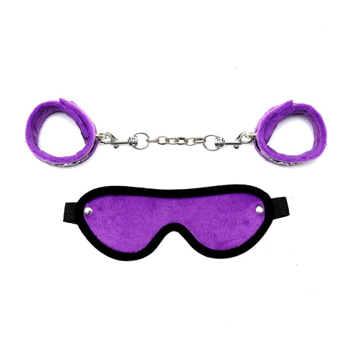 BONDAGE PLAY Cuffs and blindfold set SLAVE R7013