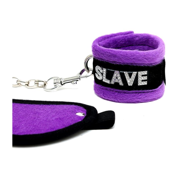 BONDAGE PLAY Conjunto de algemas e venda SLAVE R7013