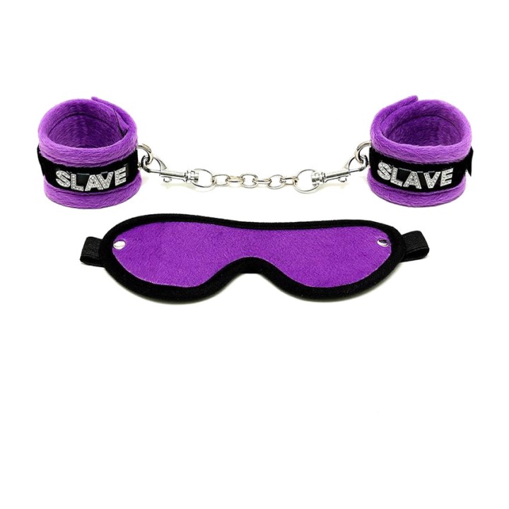 BONDAGE PLAY Cuffs and blindfold set SLAVE R7013