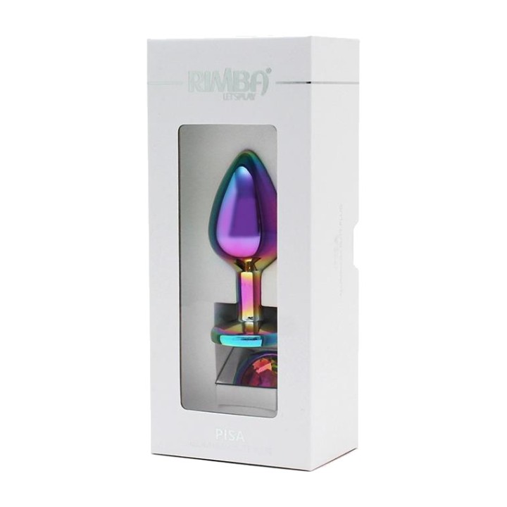 BONDAGE PLAY Analplug af metal med juvel RAINBOW R2580