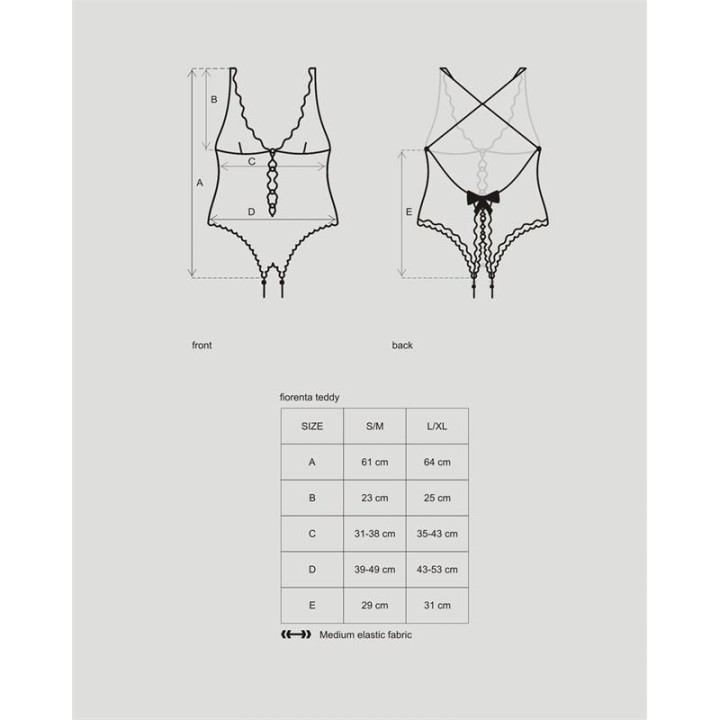 OBSESSIVE Body din dantelă cu flori FIORENTA OB-5754VAR
