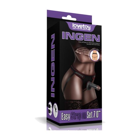 állítható strap-on hám realisztikus dildóval herékkel ingen 7"
