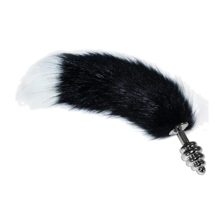 spiral metal anal plug with tail