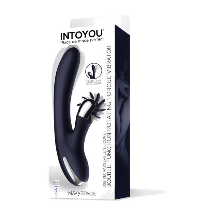 INTOYOU Vibrator med roterende tunger NAVYSPACE U-546