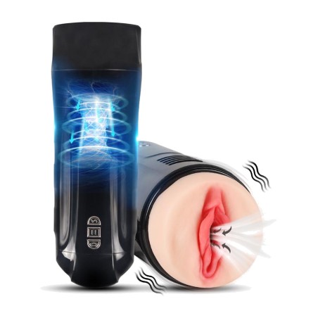 masturbador automático com vibração, sucção e abertura vaginal truda