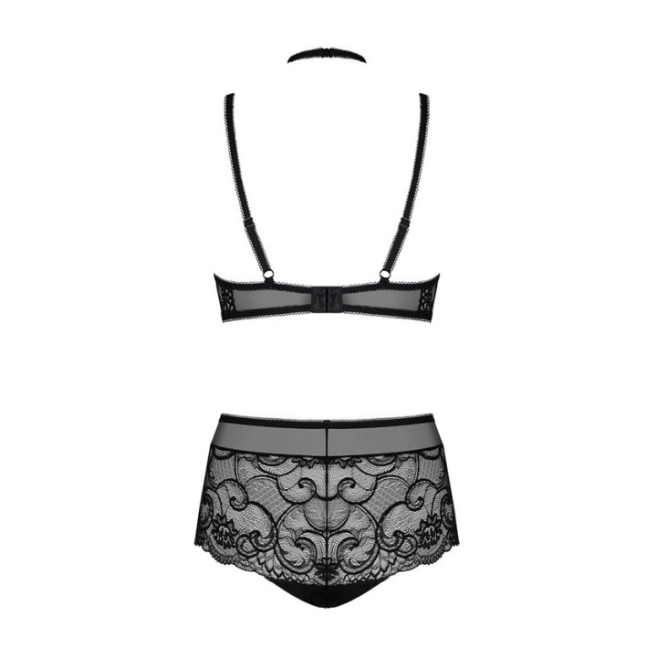OBSESSIVE 2-delige set met halterbeha en kanten string