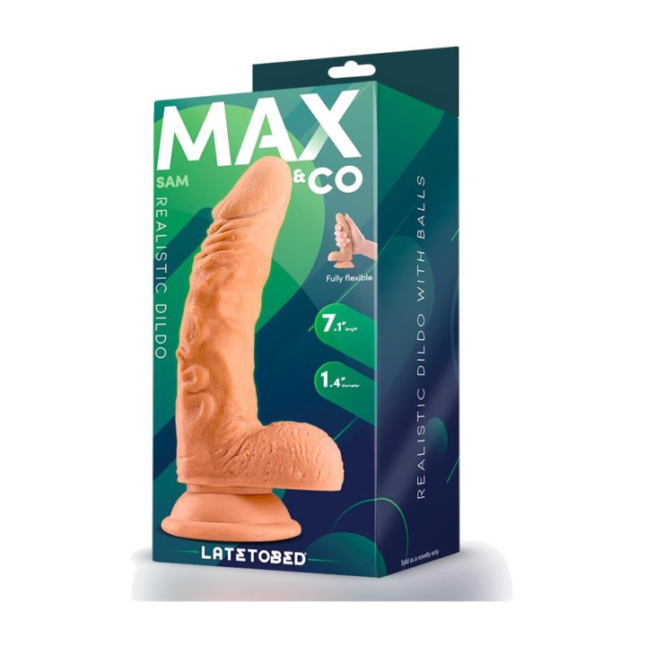 MAX CO Dildo realista con testículos SAM 7,1" MX-713