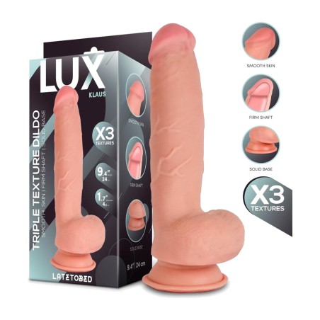 triple-density realistic dildo with testicles klaus 9,4"