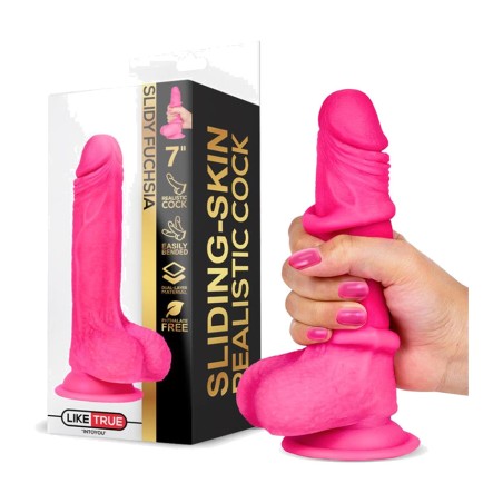 gode réaliste rétractable et orientable à double couche slidy 7"
