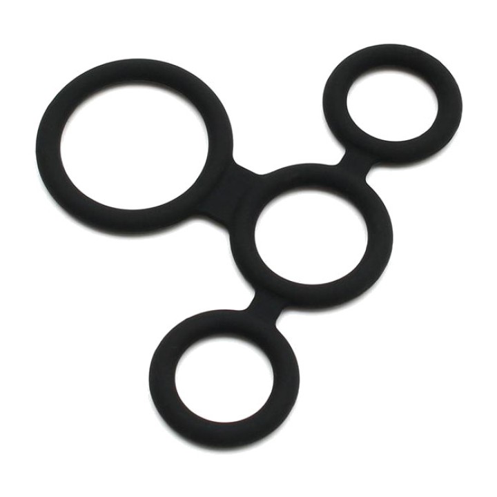 LATEX PLAY Quadruple silicone cock and ball ring R9161