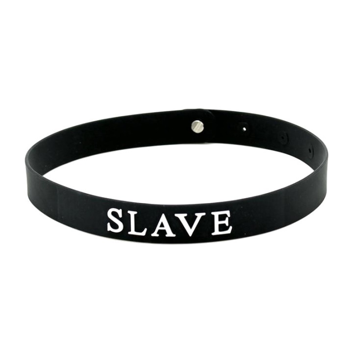 LATEX PLAY Κολάρο σιλικόνης με κείμενο SLAVE R9114