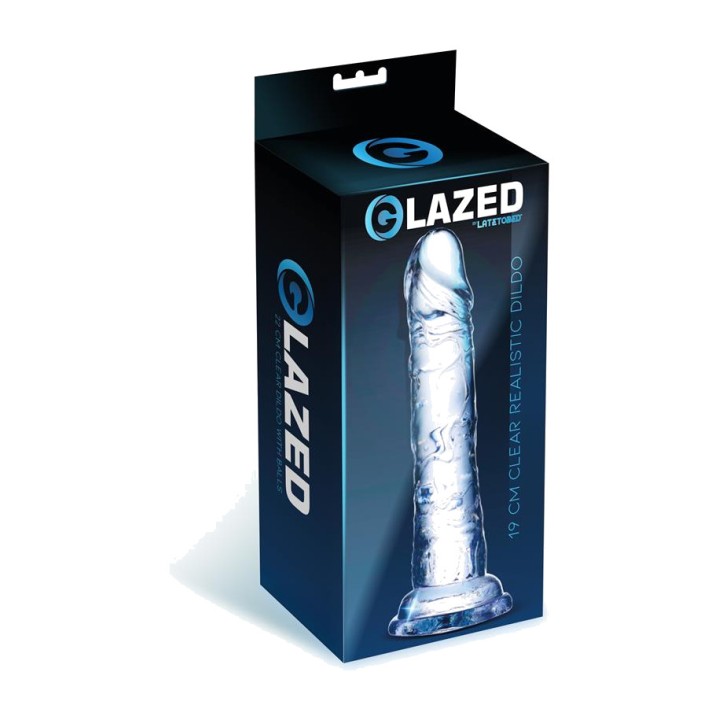 GLAZED Realistisk dildo af krystallinsk materiale 19 CM