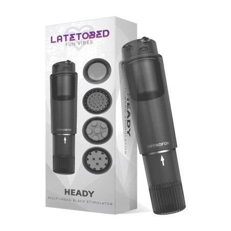 vibrating stimulator with 4 interchangeable heads heady