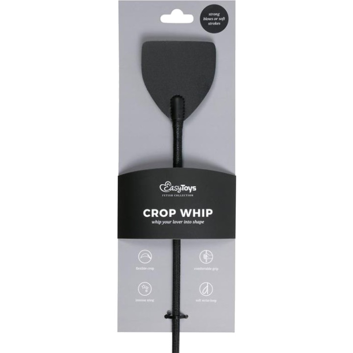 EASYTOYS Chicote de couro com cabo comprido ET236BLK