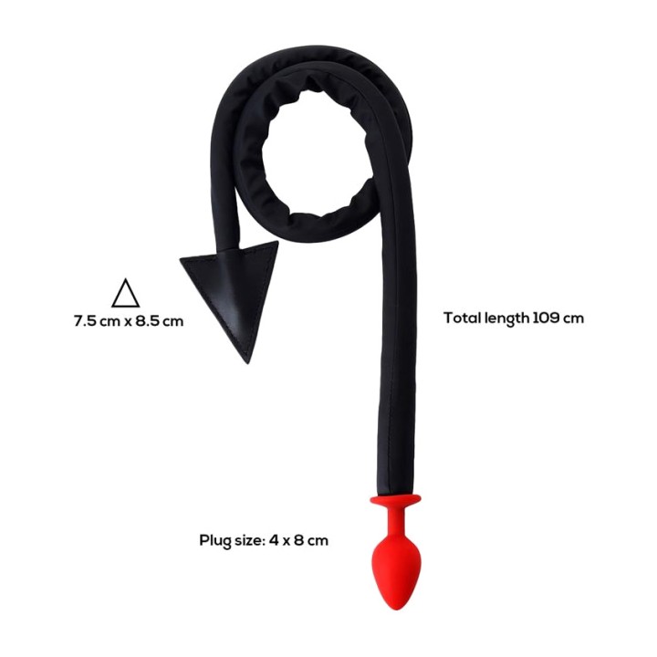 A-GUSTO Plug anal avec queue de diable DEVIL TAIL AG-051